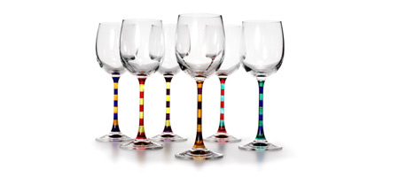 Capri Hand Painted Wine Glasses - Set of 6
