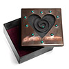 copper & glass heart reliquary box