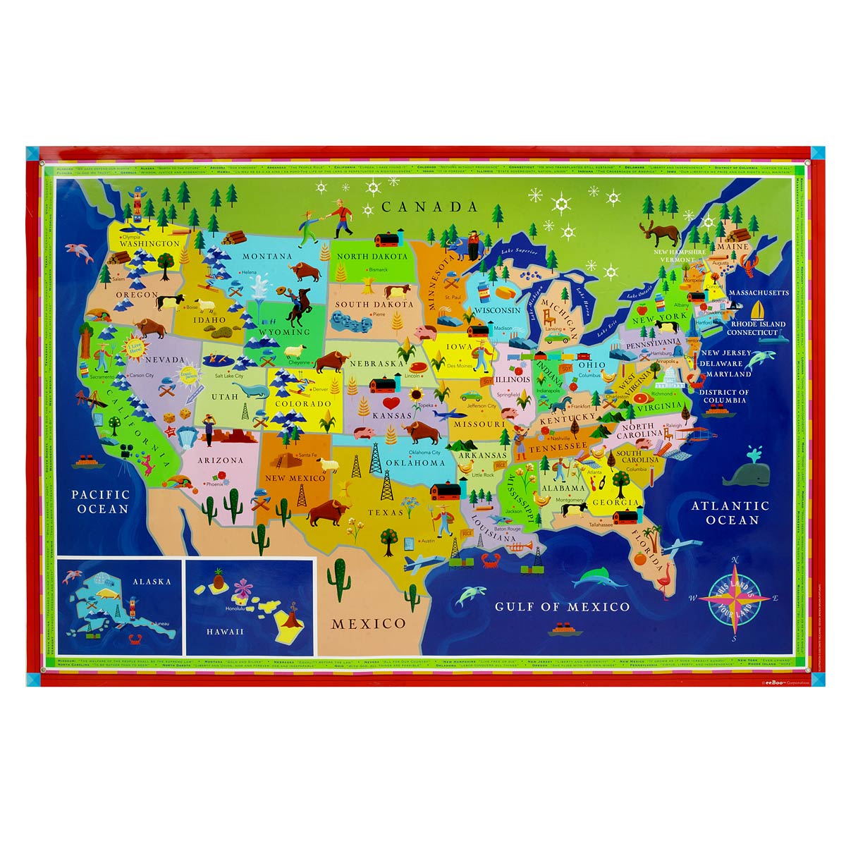 THIS LAND IS YOUR LAND KIDS' MAP Children's USA Wall Map