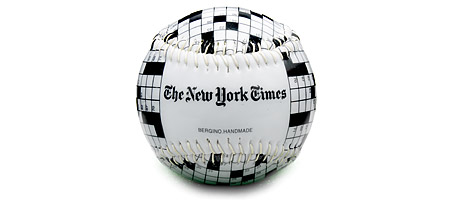 CROSSWORD PUZZLE BASEBALL | New York Times Baseball Trivia Ball Replica is Perfect Gift For Word Game Fans | UncommonGoods : puzzle crossword baseball