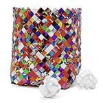 recycled paper wraper trash can