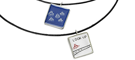 LOOK UP NECKLACE - UncommonGoods :  necklace flying saucer reversible
