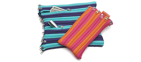 ZIPPER POUCHES | Bright, Colorful Cosmetic, Money, Change Holders Made Entirely of Zippers | UncommonGoods from uncommongoods.com