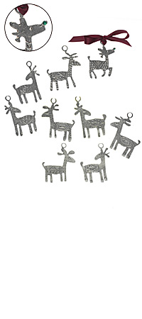 PEWTER REINDEER ORNAMENTS