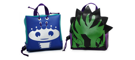 ALIEN AND DINOSAUR BACKPACKS - UncommonGoods :  uncommongoods backpacks alien alien and dinosaur backpacks