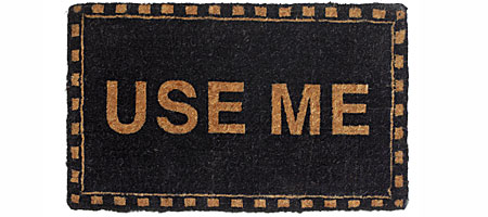USE ME MAT - UncommonGoods :  front door mat humor housewears uncommongoods