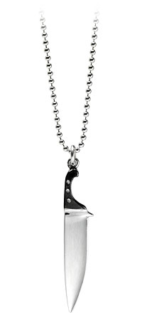 CHEF'S KNIFE PENDANT | Silver Chef's Knife Pendant is Edgy, Funky Gift for Chic Culinary Gal, Handmade by Debbie Howe | UncommonGoods from uncommongoods.com