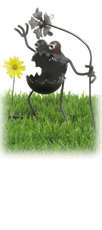 Gnome-be-gone With Flower Yard Sculpture - Image