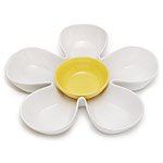 WHITE DAISY CHIP AND DIP SERVER