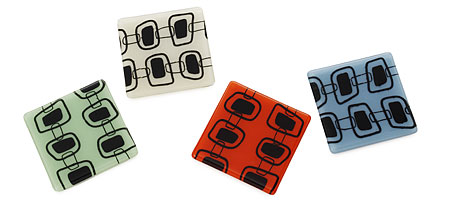 Mod Glass Coasters - Set of 4