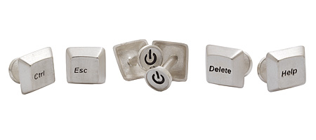 COMPUTER KEY CUFFLINKS | Unique, Handmade Debbie Howe Delete, Help, Ctrl and Esc Keyboard Accessories | UncommonGoods :  fn cuff links jewelry alt