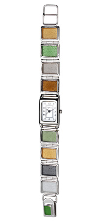 EARTH TONES SEA GLASS WATCH | Sea Glass Gems set in gorgeous sterling silver make a pretty and punctual piece of jewelry | UncommonGoods from uncommongoods.com
