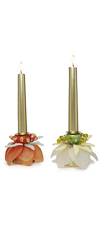 water lily resin candleholders