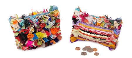 RAG BAG POUCHES | Colorful Recycled Bags Hold Sustainable Fun, Green, And Light Along With All Your Trinkets | UncommonGoods from uncommongoods.com