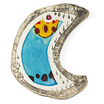 EARTHENWARE AND FUSED GLASS MOON TRIVET