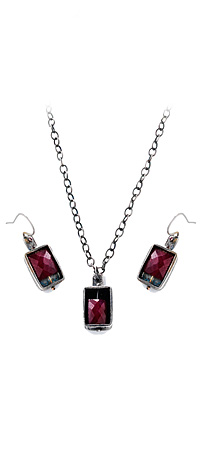BURMESE RUBY JEWELRY | Red Jewel And Rustic Metal Earrings By Eric Silva | UncommonGoods from uncommongoods.com