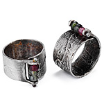 TOURMALINE AND SILVER ADJUSTABLE RING