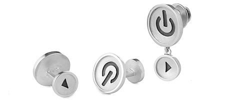 power play buttons cufflink and pin