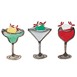 Party Chicks Wall Art | Margarita, Martini, Wine Chickens | Recycled Tin Wall Hangings | Uncommon Goods : chickens tin wine martini wall hanging