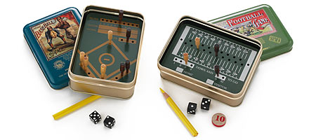 Football and Baseball Tin Box Games