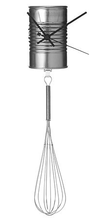 Soup Can with Whisk Pendulum Wall Clock