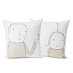 Heart On A Sleeve~ Organic Cotton Pillow :  pillow unusual mary and shelly klein heart on a sleeve
