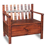 STAVE BACK STORAGE BENCH