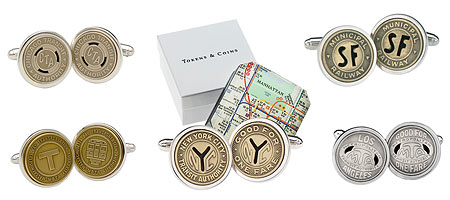 city transit token cufflinks