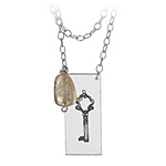 KEY TO MY HEART GLASS NECKLACE | Laurel Denise Old-Fashioned Key Glass Pendants, Citrine And Sterling Silver Chain Elegant And Modern Necklaces | UncommonGoods from uncommongoods.com