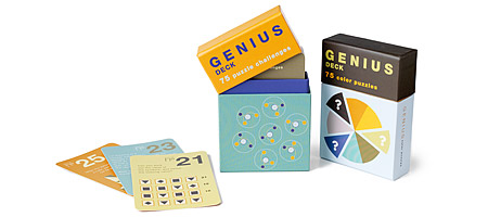 GENIUS DECKS | Puzzles, Number Problems, Logic Tests And Riddles In 75 Card Deck By Puzzle Masters | UncommonGoods :  genious smart iq father