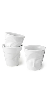 PORCELAIN CRINKLE CUPS - SET OF 3