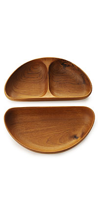 Teak Wood Half Moon Dishes