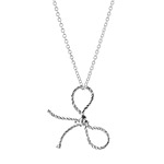 SILVER AND GOLD FORGET ME KNOT NECKLACES