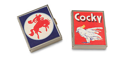 CONDOM CADDY | Retro Inspired Images, Vintage Condom Cases Hold Three Condoms, Four-Leaf Clover, Shamrock, Rooster and Bucking Bronco Images, Brushed Steel, Teens, Men, Women, Protection, Safety, Styl :  cases leaf women vintage