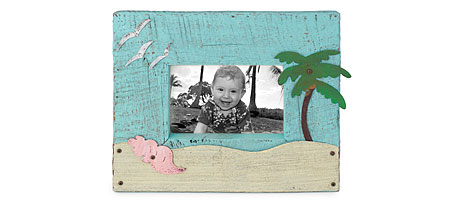 Reclaimed Wood & Tin Palm Tree Frame