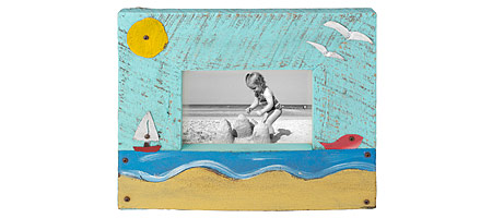 Reclaimed Wood & Tin Sail Boat Frame