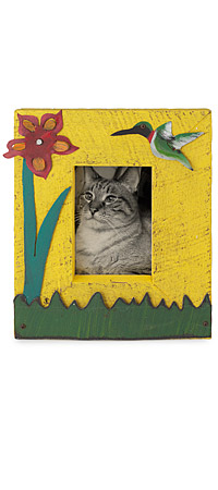 Reclaimed Wood & Tin Hummingbird Frame