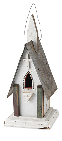 Reclaimed Wood Church Bird House