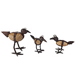 IRON AND STONE QUAILS - SET OF 3