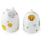 \#4 PEPE & FRIENDS SALT AND PEPPER | Porcelain Rif And Raf, Pepe And Friends, Ceramic Salt and Pepper Shakers, Bright, Colorful, White, Modern, Quirky, Fun, Cheerful, Silly, Playful, Kitchen, Utensils | U