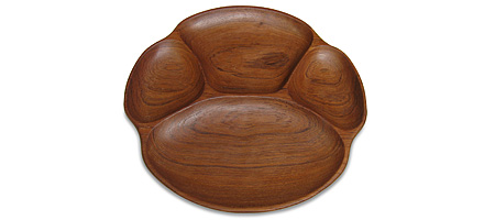 Teak Wood Compartment Plate