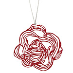 POP OUT NECKLACE - RED LEAVES | Melissa Borrell Pop-Out Pendants, Necklaces, Red Leaves, Leaf Hand Drawn Image, Creative, Imaginative, Fun, Cool, Modern Jewelry | UncommonGoods : melissa borrell necklace cool creative funky