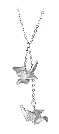 Origami See-Saw Crane Necklace
