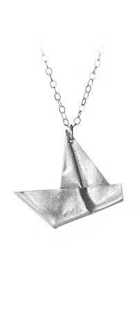 Origami Sailboat Necklace