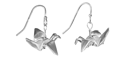 Origami Mini Crane Earrings