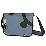 LARGE BLUE RECYCLED PLASTIC BOTTLE MESSENGER BAG