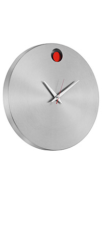 Aluminum Wall Clock With Red Pendulum