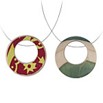RECYCLED SKATEBOARD CIRCLE NECKLACE