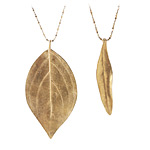 LEAF NECKLACE | Gold Leaf Necklace, Olive Leaf Necklace, Large Vein Leaf Necklace, Organic Jewelry | UncommonGoods from uncommongoods.com