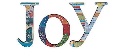 JOY" Recycled Letters Wall Art